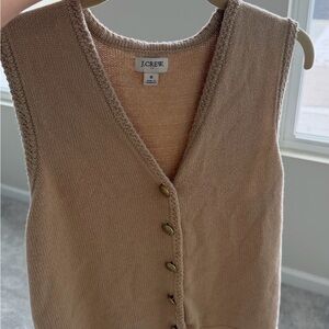 J. Crew Women's Beige V-Neck Sweater Vest